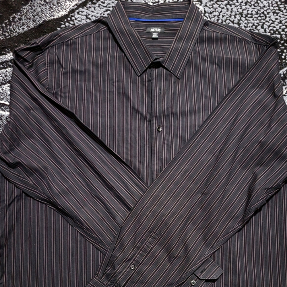 APT 9 stripped 3XLT button down shirt